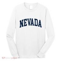 Nevada Usa Varsity Style Blue Text Long Sleeve Shirt thumb 0
