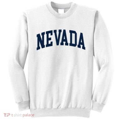 Nevada Usa Varsity Style Blue Text Sweatshirt