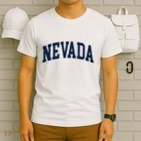 Nevada Usa Varsity Style Blue Text T-Shirt thumb 6