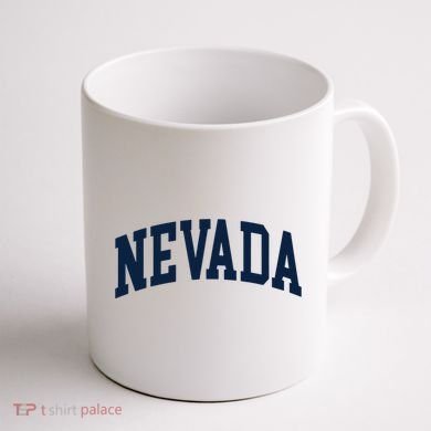 Nevada Usa Varsity Style Blue Text Coffee Mug back