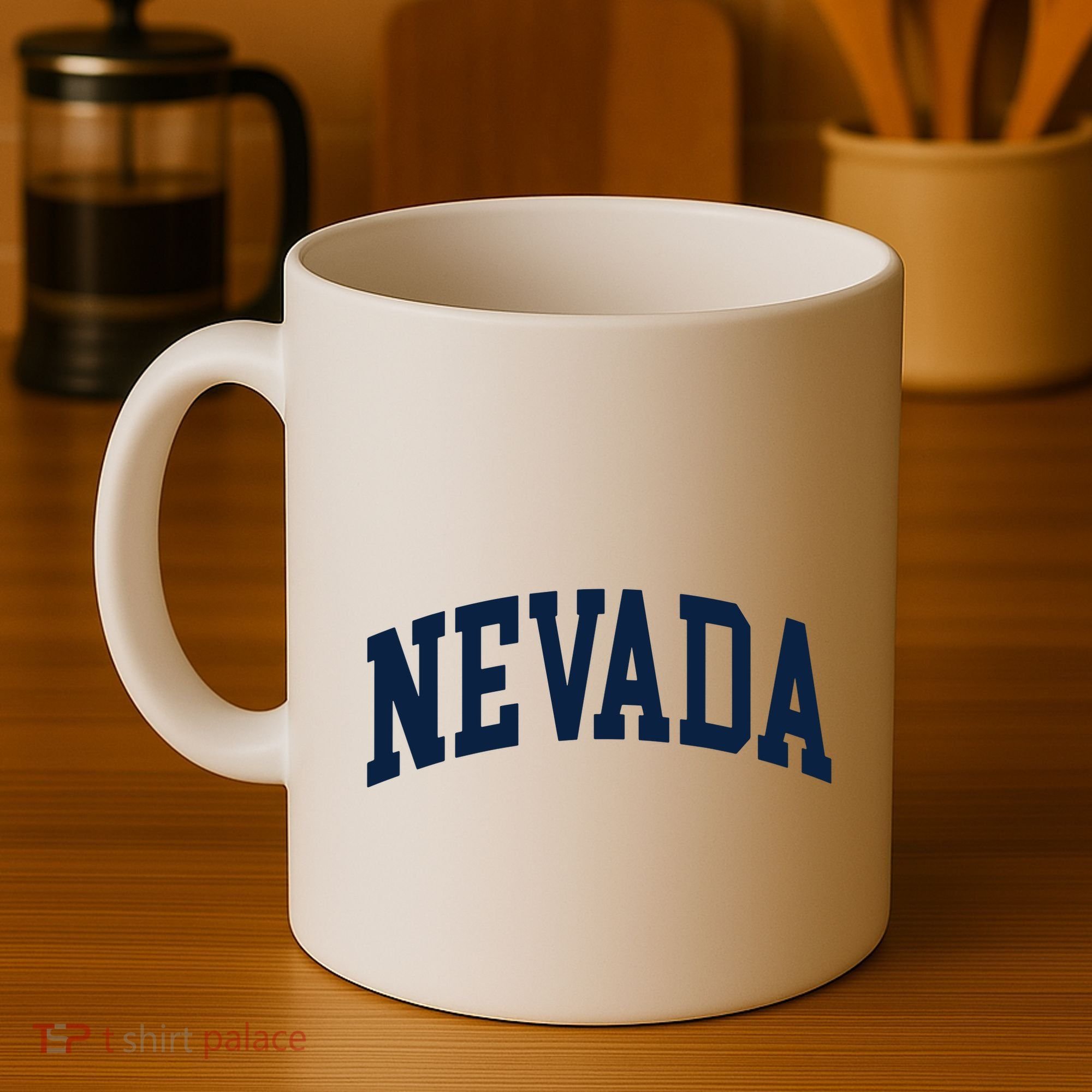 Nevada Usa Varsity Style Blue Text Coffee Mug