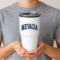 Nevada Usa Varsity Style Blue Text Tumbler thumb 2