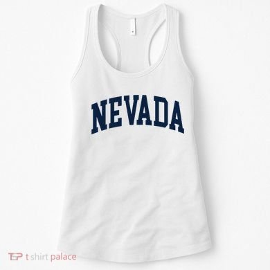 Nevada Usa Varsity Style Blue Text Women's Tank Top