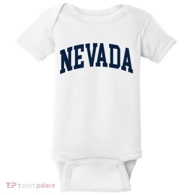 Nevada Usa Varsity Style Blue Text Baby Bodysuit
