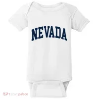 Nevada Usa Varsity Style Blue Text Baby Bodysuit thumb 0