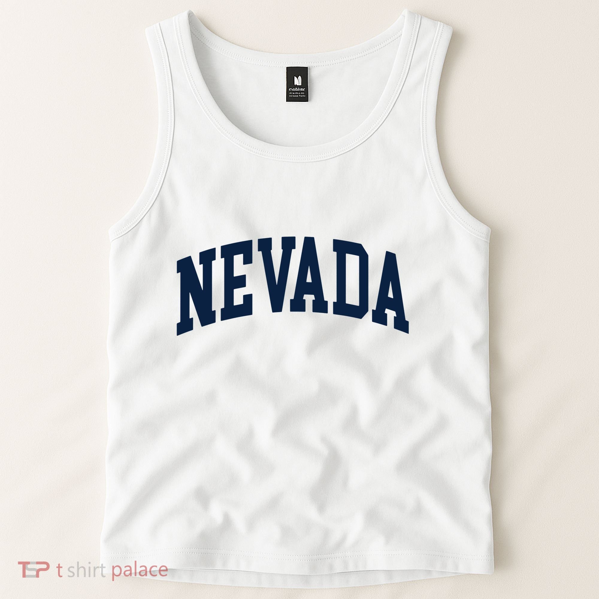 Nevada Usa Varsity Style Blue Text Tank Top