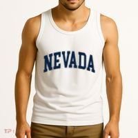 Nevada Usa Varsity Style Blue Text Tank Top thumb 3