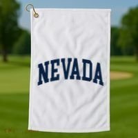 Nevada Usa Varsity Style Blue Text Golf Towel thumb 1