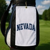 Nevada Usa Varsity Style Blue Text Golf Towel thumb 2