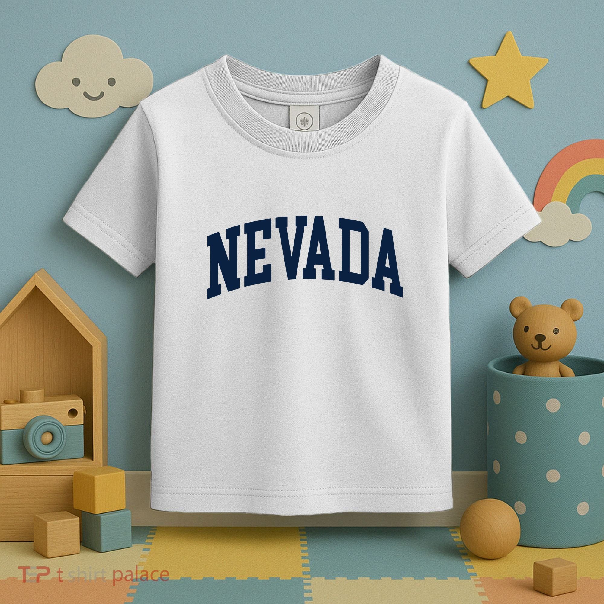 Nevada Usa Varsity Style Blue Text Toddler T-Shirt