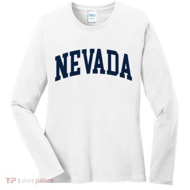 Nevada Usa Varsity Style Blue Text Women's Long Sleeve Shirt