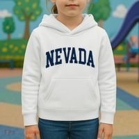 Nevada Usa Varsity Style Blue Text Kids Hoodie thumb 3