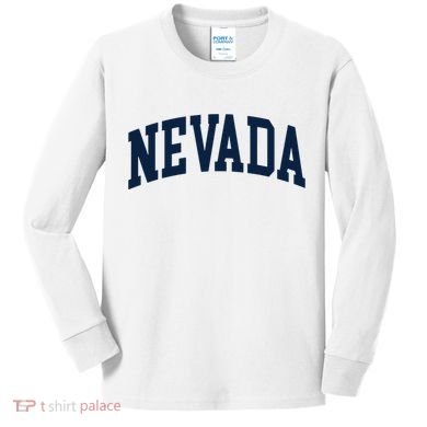 Nevada Usa Varsity Style Blue Text Kids Long Sleeve Shirt