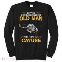 Never Underestimate Who Flew Hughes Oh 6 Cayuse Helicopter Sweatshirt thumb 0