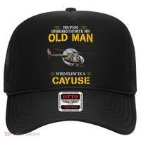 Never Underestimate Who Flew Hughes Oh 6 Cayuse Helicopter Hat thumb 0