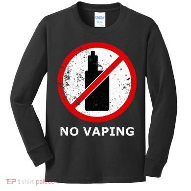 No Vaping Anti Vape Kids Long Sleeve Shirt