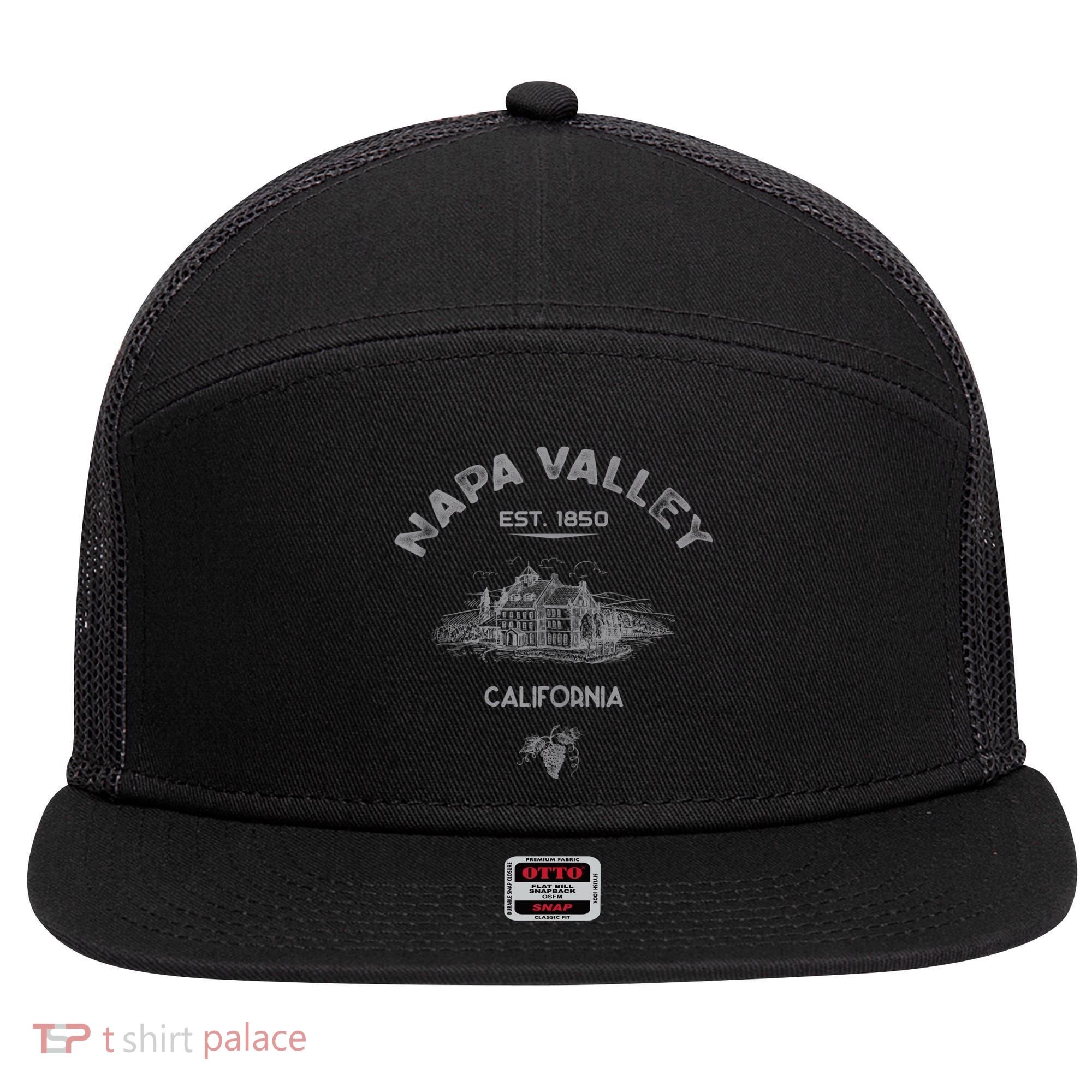 Napa Valley California Winery Souvenir 7 Panel Mesh Trucker Snapback Hat