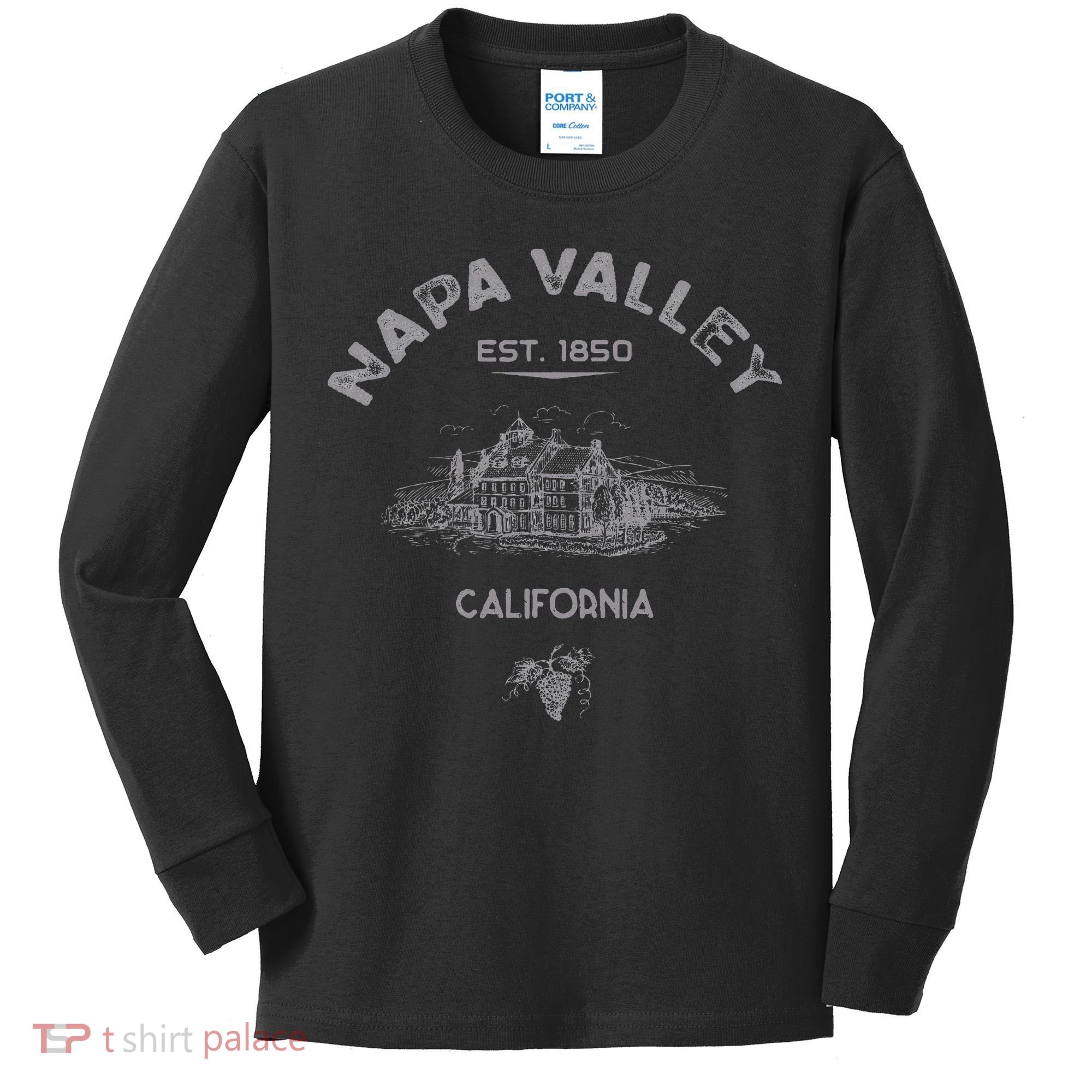 Napa Valley California Winery Souvenir Kids Long Sleeve Shirt