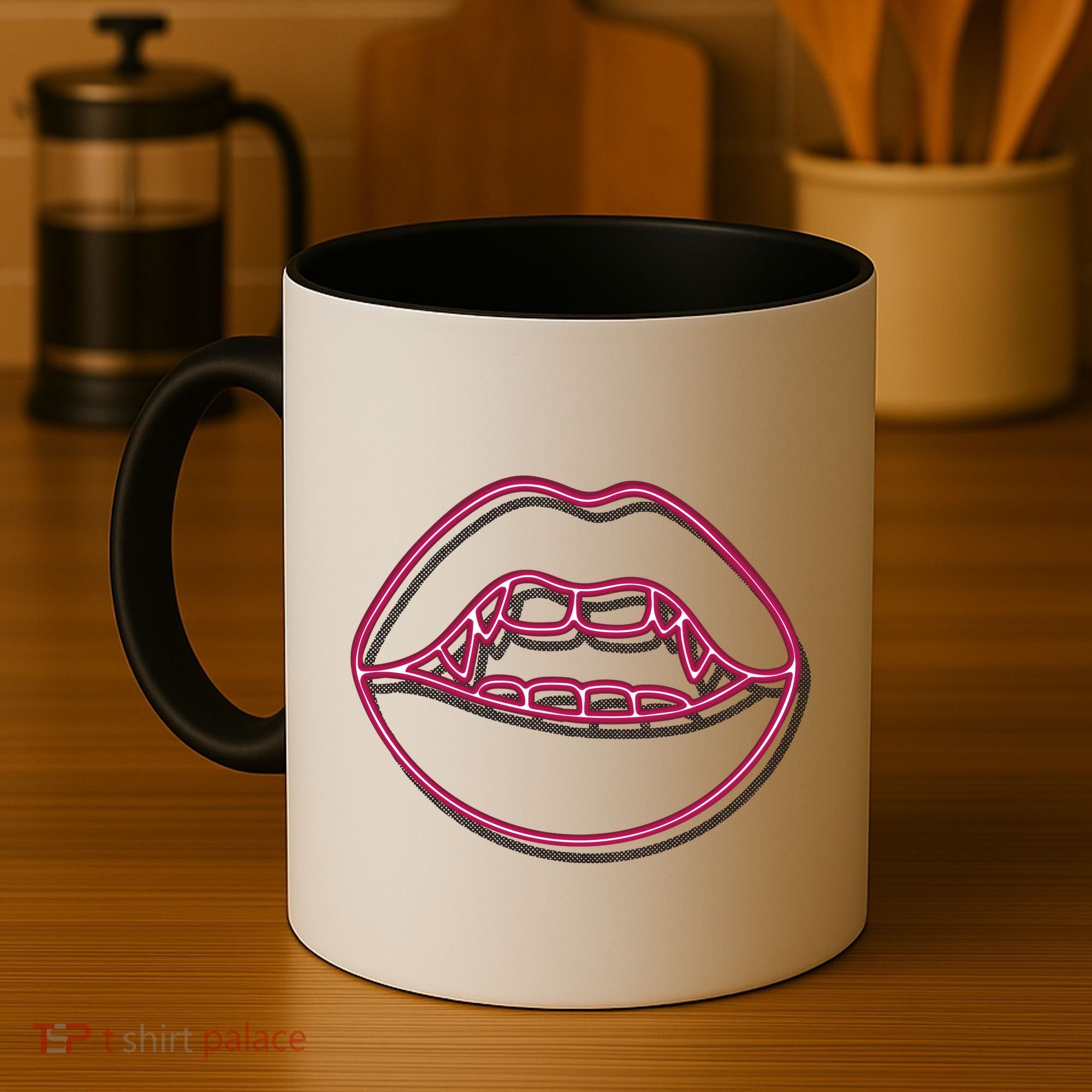 Neon Vampire Mouth Coffee Mug