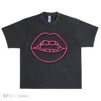 Neon Vampire Mouth Urban Oversized Heavyweight T-Shirt thumb 0