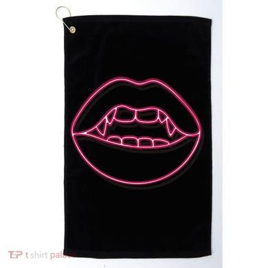 Neon Vampire Mouth Golf Towel