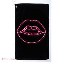 Neon Vampire Mouth Golf Towel thumb 0