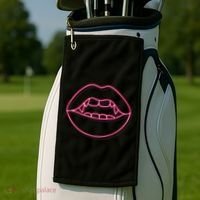 Neon Vampire Mouth Golf Towel thumb 2