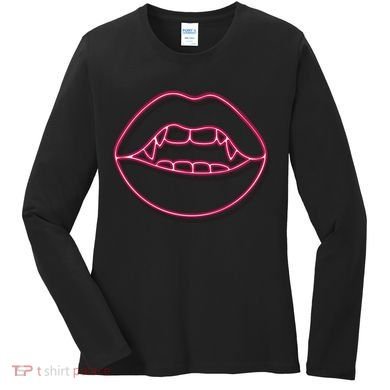 Neon Vampire Mouth Women's Long Sleeve Shirt