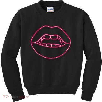 Neon Vampire Mouth Kids Sweatshirt