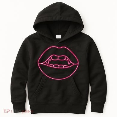 Neon Vampire Mouth Kids Hoodie