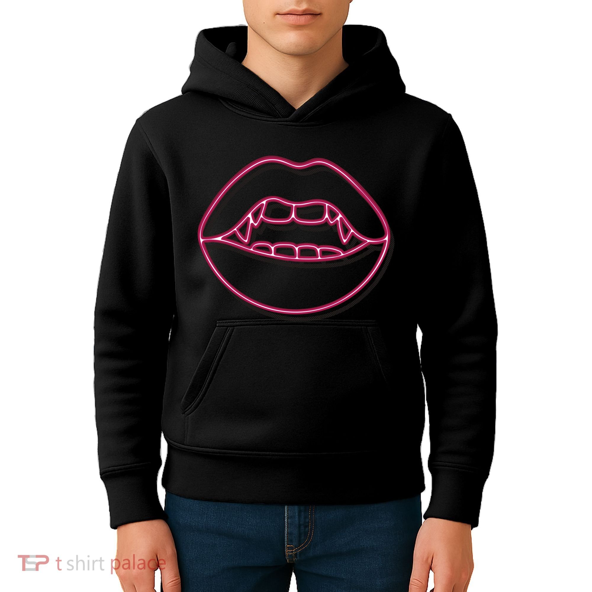 Neon Vampire Mouth Kids Hoodie