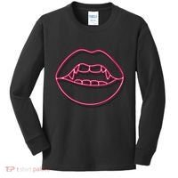 Neon Vampire Mouth Kids Long Sleeve Shirt thumb 0