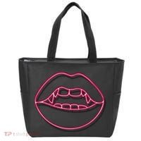 Neon Vampire Mouth Tote Bag thumb 0