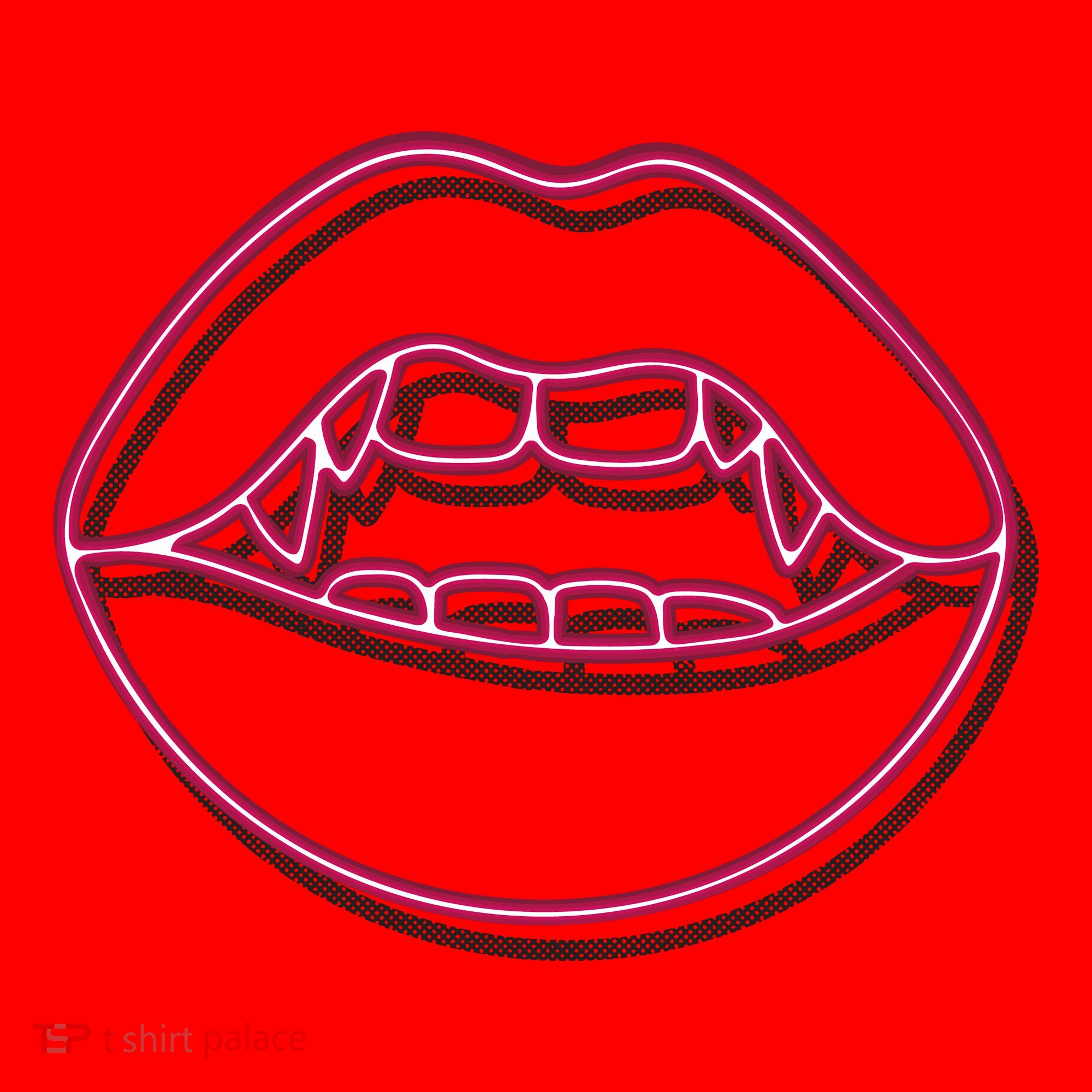 Neon Vampire Mouth Santa Hat