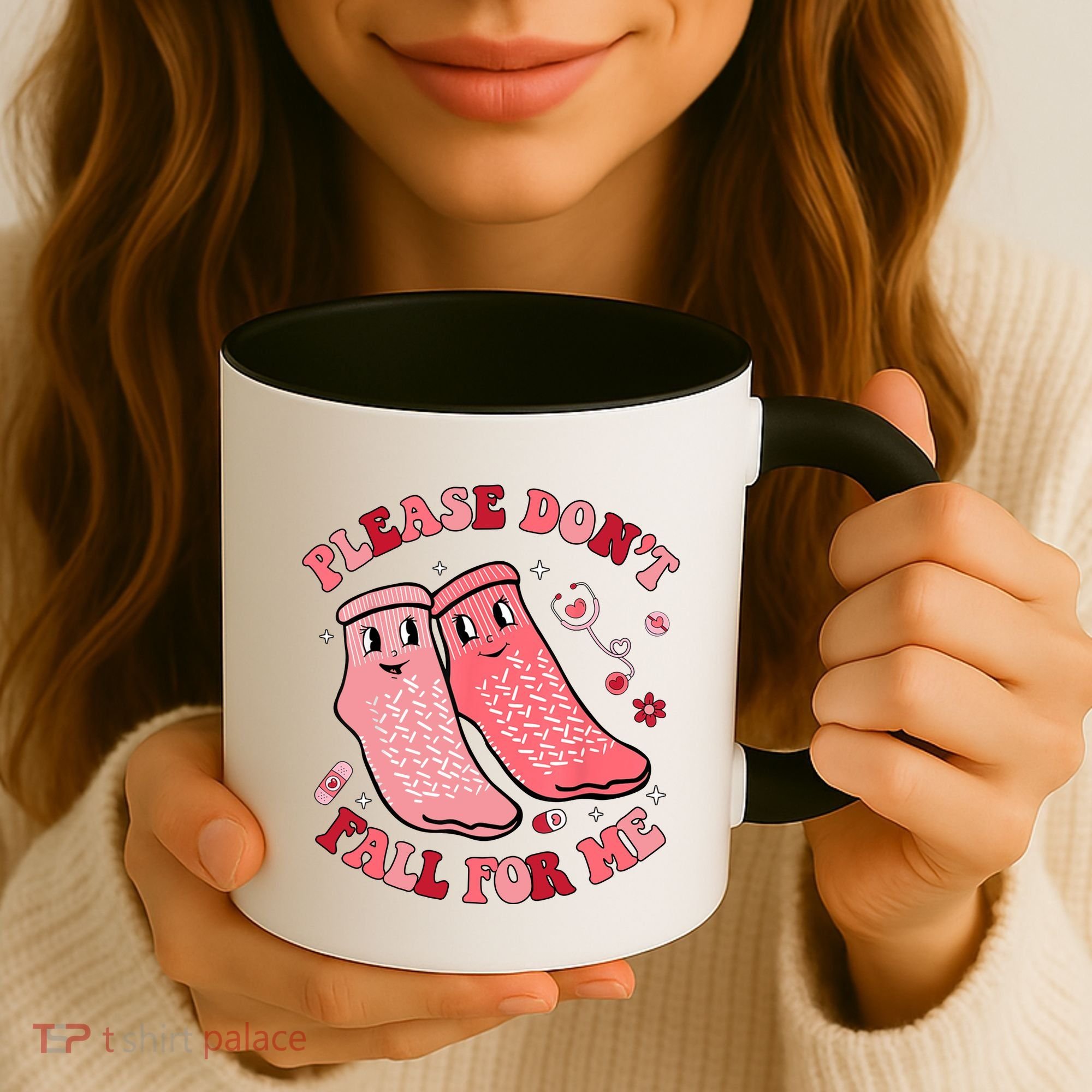 Nurse Valentine Non Slip Socks Please Dont Fall For Me Coffee Mug