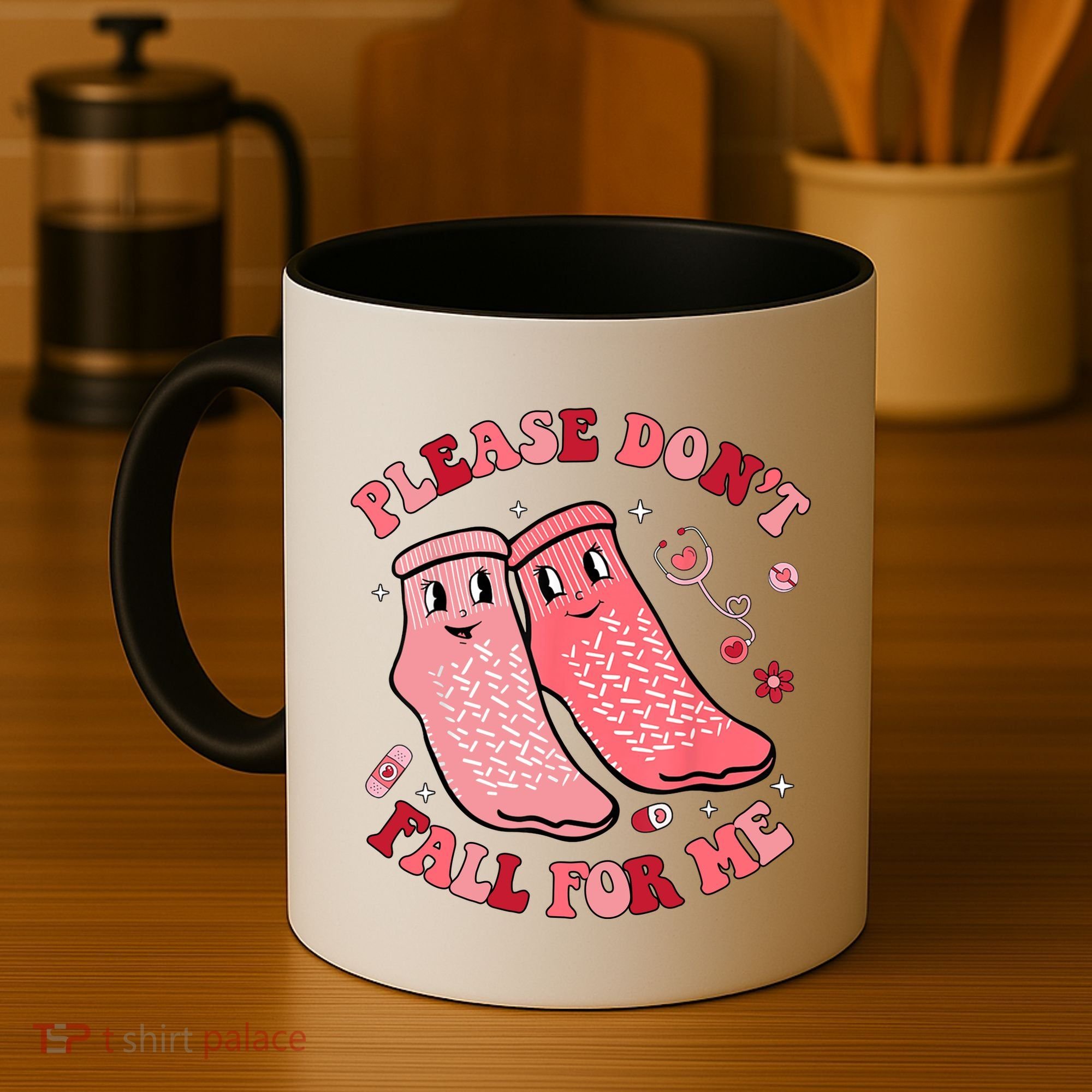 Nurse Valentine Non Slip Socks Please Dont Fall For Me Coffee Mug