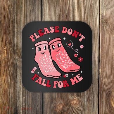 Nurse Valentine Non Slip Socks Please Dont Fall For Me Coaster