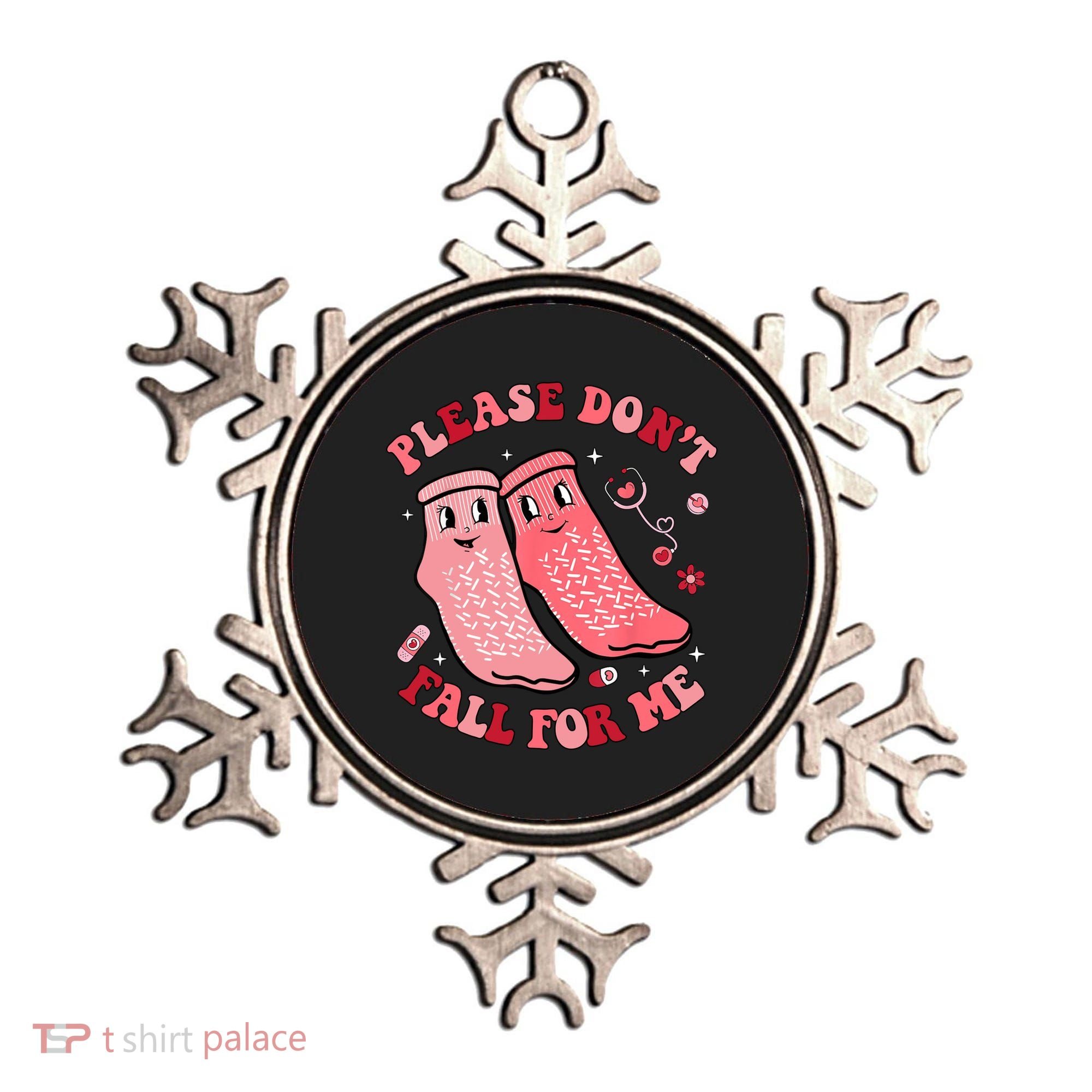 Nurse Valentine Non Slip Socks Please Dont Fall For Me Ornament
