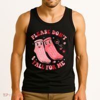 Nurse Valentine Non Slip Socks Please Dont Fall For Me Tank Top thumb 3