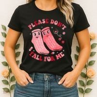 Nurse Valentine Non Slip Socks Please Dont Fall For Me Women's T-Shirt thumb 2