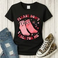 Nurse Valentine Non Slip Socks Please Dont Fall For Me Women's T-Shirt thumb 3