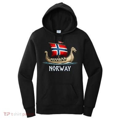 Norwegian Viking Ship Flag Boat Norway Heritage Women's Hoodie