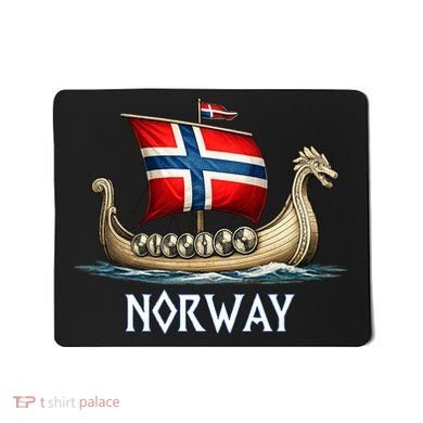 Norwegian Viking Ship Flag Boat Norway Heritage Mousepad