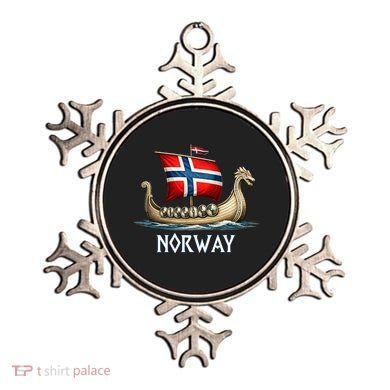 Norwegian Viking Ship Flag Boat Norway Heritage Ornament