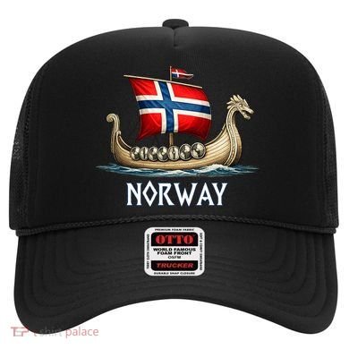 Norwegian Viking Ship Flag Boat Norway Heritage Hat