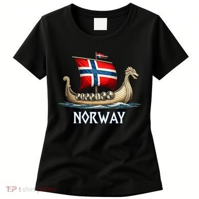 Norwegian Viking Ship Flag Boat Norway Heritage Women's T-Shirt