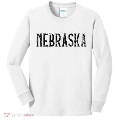 Nebraska Vintage Script NE Apparel Kids Long Sleeve Shirt