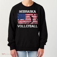 Nebraska Volleyball Team American Flag Gift Women's Sweatshirt thumb 0