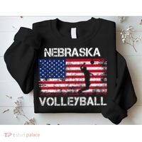 Nebraska Volleyball Team American Flag Gift Sweatshirt thumb 2