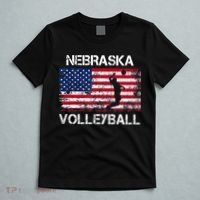 Nebraska Volleyball Team American Flag Gift T-Shirt thumb 5